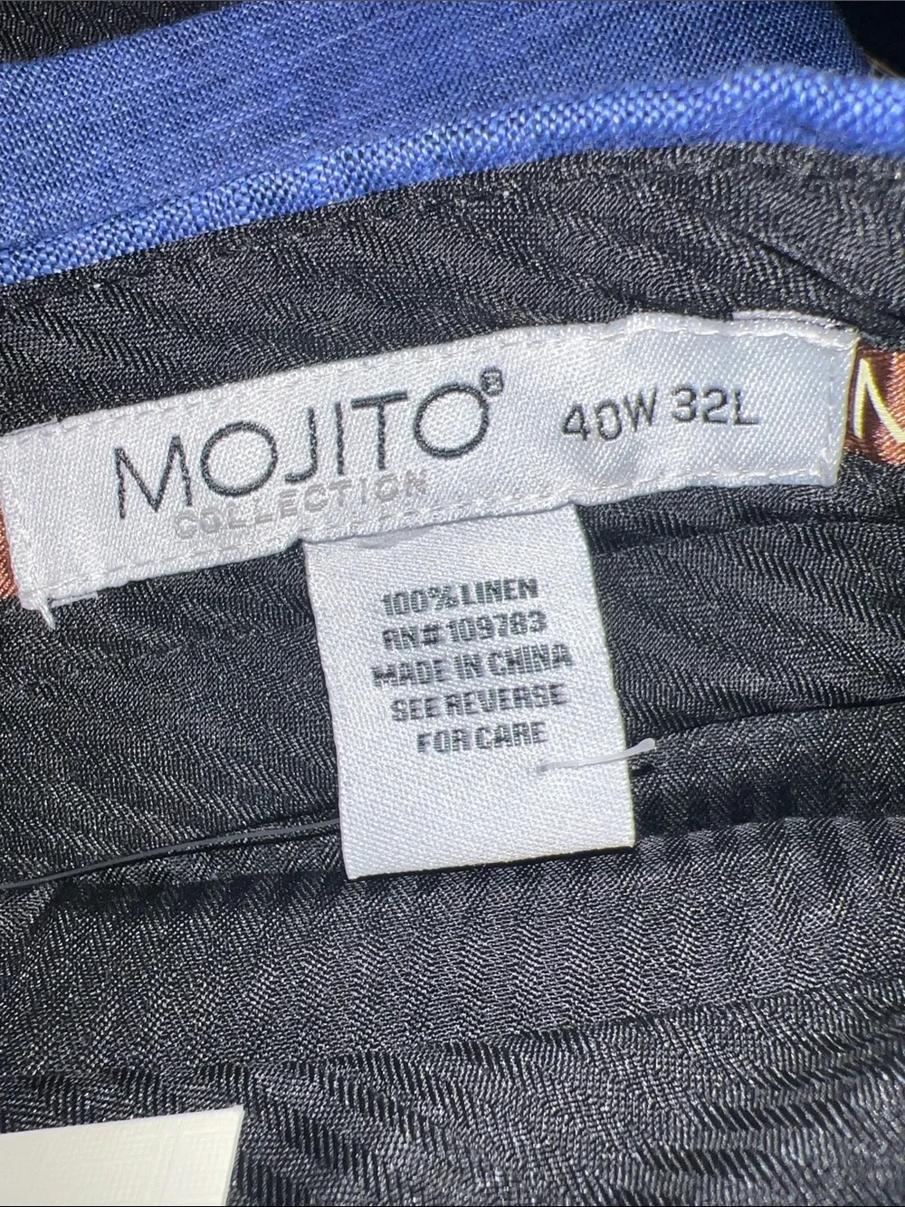Mojito Collection blue linen-blend casual trouser pants